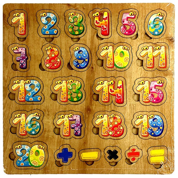 Ahşap Çift Taraflı Rakam Puzzle Ve Matematik Yazı Tahtası