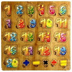 Ahşap Çift Taraflı Rakam Puzzle Ve Matematik Yazı Tahtası