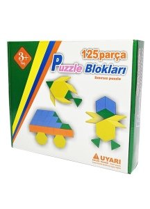 Sınırsız Puzzle 125 Parça Ahşap Tangram Puzzle Blokları