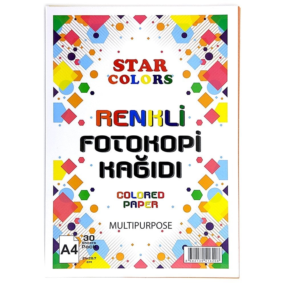 Starcolors Fotokopi Kağıdı A4 30 lü 5 Renk