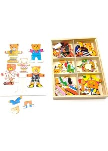 Ayı Giydirme Oyunu 6lı Ayıcık Ailesi Montessori Oyun Seti
