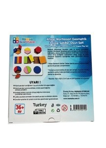 Ahşap Montessori Geometrik 3 Çizgi Şekiller Renkli
