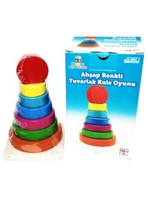 Ahşap Gökkuşağı Yuvarlak Denge Kule