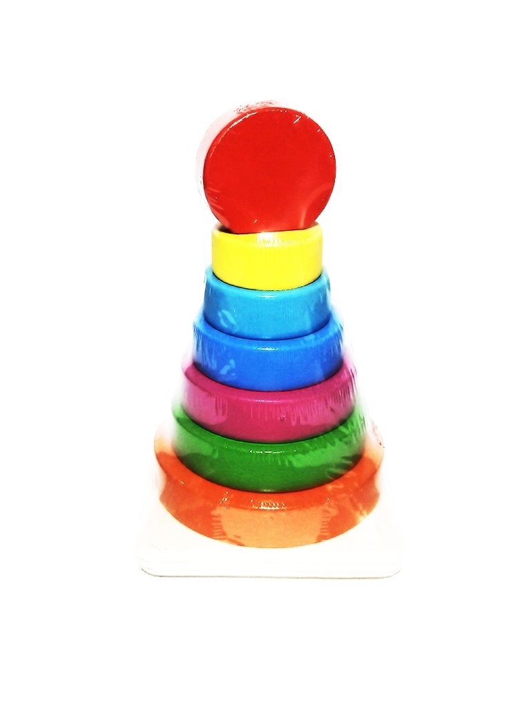 Ahşap Gökkuşağı Yuvarlak Denge Kule