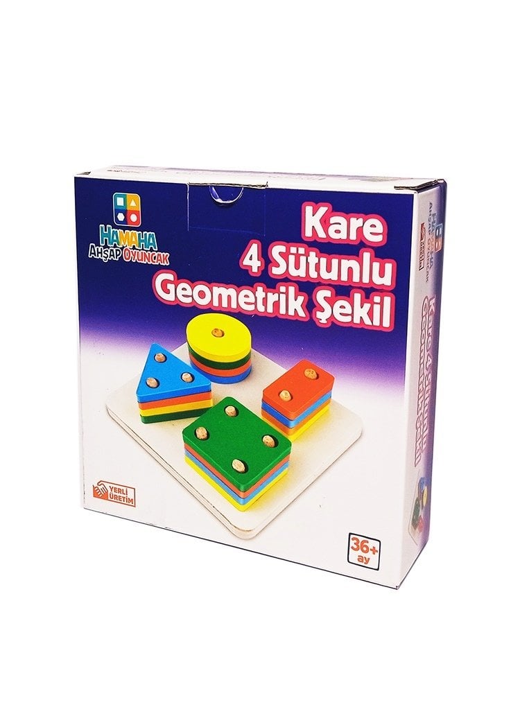 Kare 4'lü Sütun Geometrik Şekil