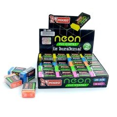 Mikro 2B-40N Neon Renkli Silgi 40 Lı Paket