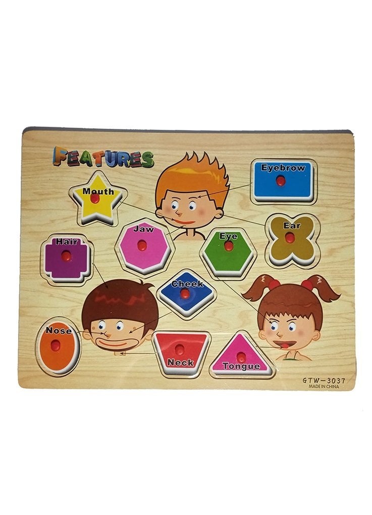 Ahşap Geometrik Tutmalı Puzzle