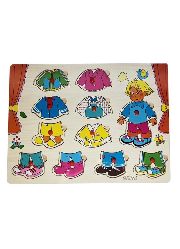 Ahşap Elbise Giydirme Tutmalı Puzzle