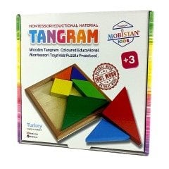 Renkli Ahşap Tangram Puzzle 18X18 Cm