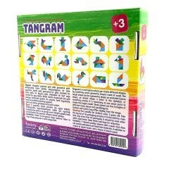 Renkli Ahşap Tangram Puzzle 18X18 Cm