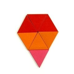 Ahşap 24 Parça Altıgen Tepsili üçgen Puzzle Oyunu
