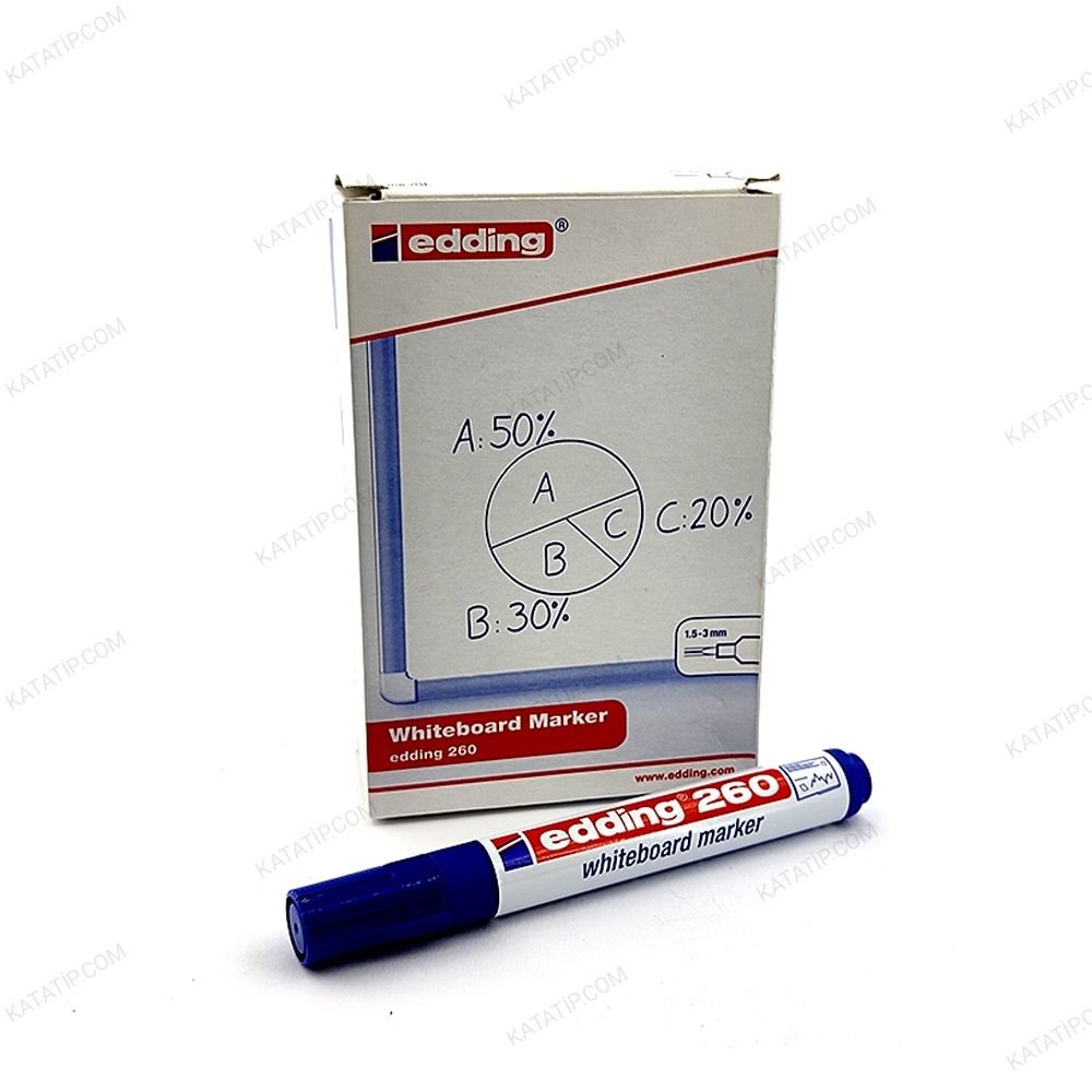 Edding 260 Tahta Kalemi 10'lu Paket Mavi