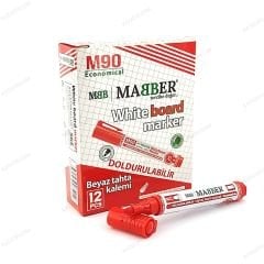 Mabber Doldurulabilen Tahta kalemi 12'li Paket Kırmızı