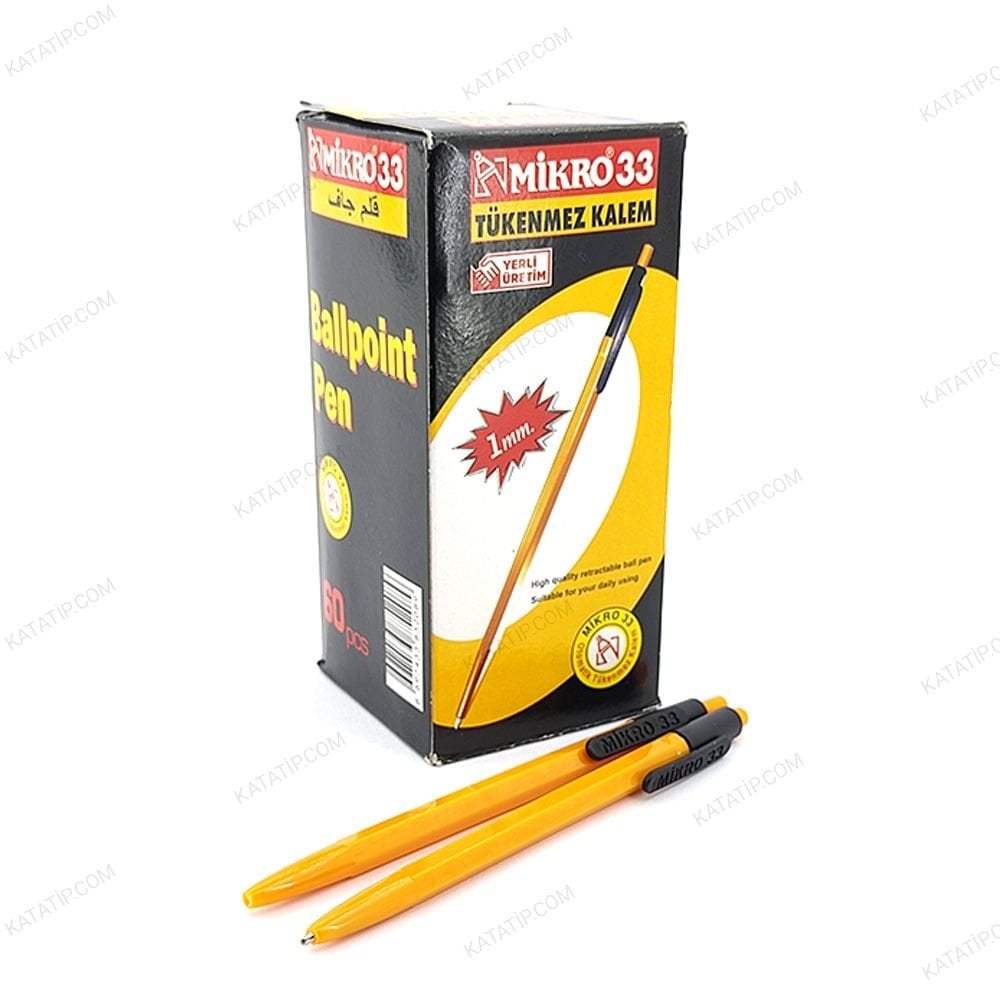 Mikro 33 Tükenmez Kalem 60'lı Paket Siyah