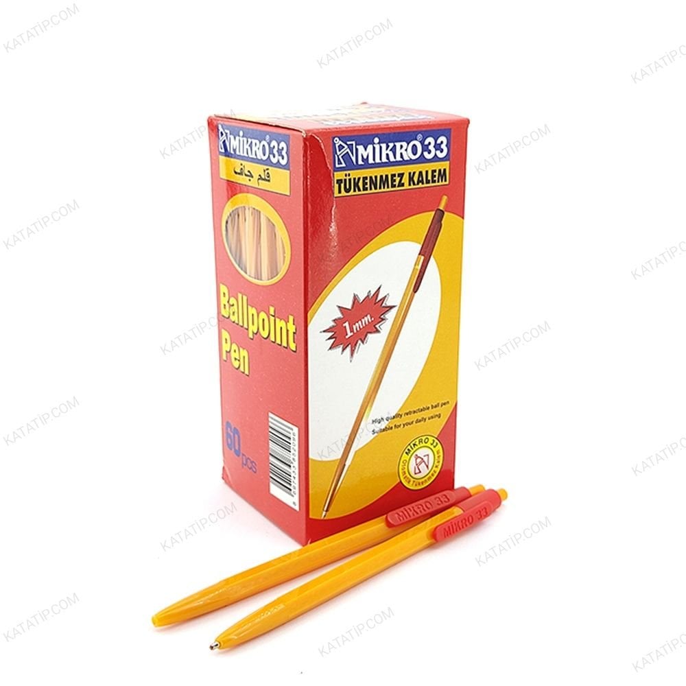 Mikro 33 Tükenmez Kalem 60'lı Paket Kırmızı