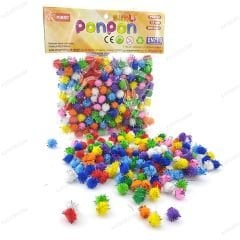 Mikro Ponpon 10mm 200'lü Simli Renkli